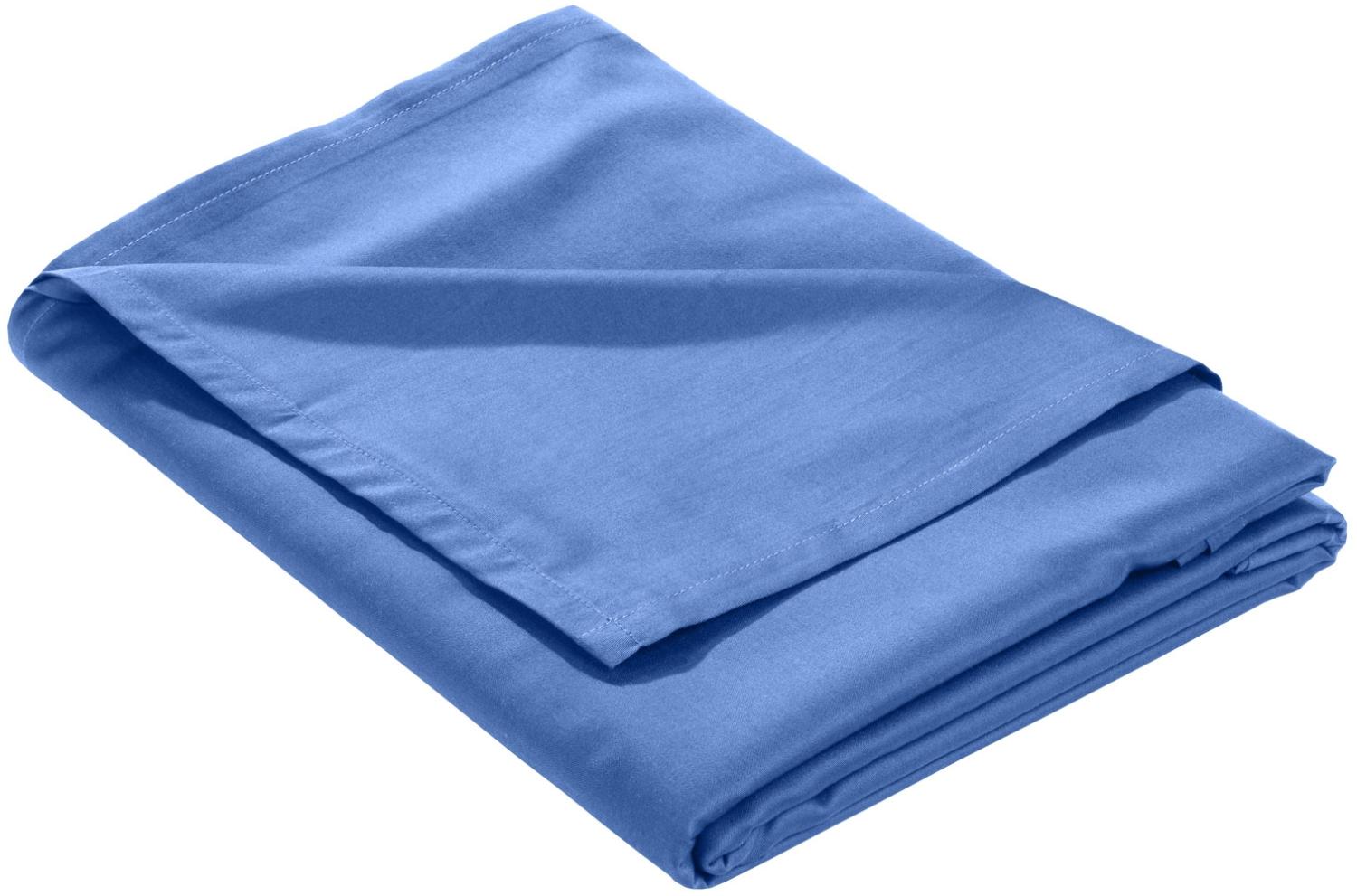 Mako Satin Bettlaken ohne Gummizug hellblau 240x280cm Bild 1