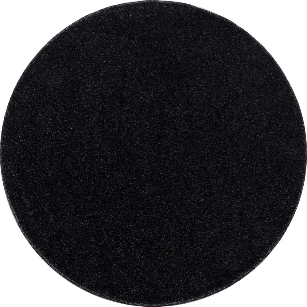 Kurzflor Teppich Alberto rund - 120 cm Durchmesser - Grau Bild 1
