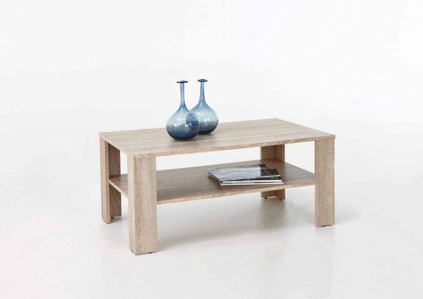 Couchtisch Tisch Loco 100x60 cm mit Ablageboden Sonoma Eiche Bild 1