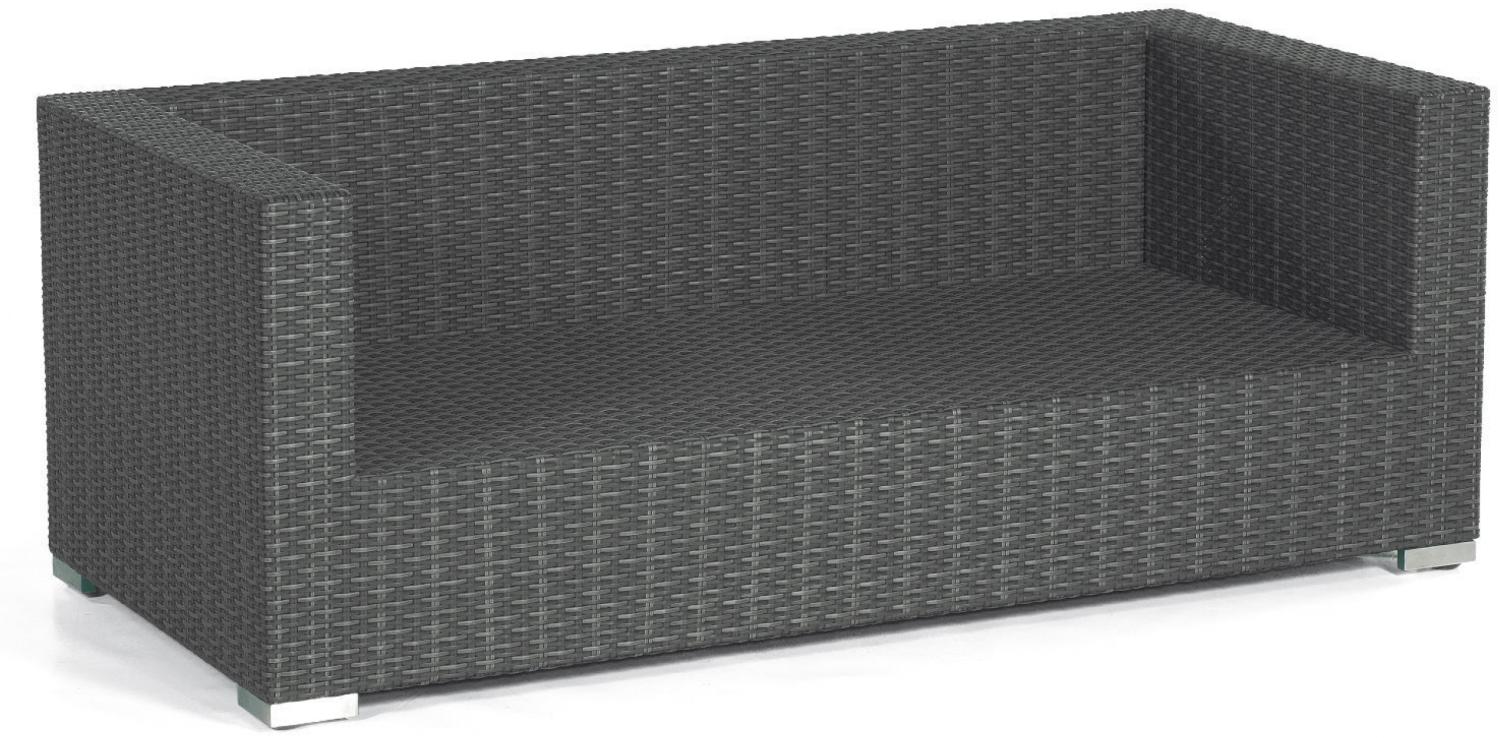 Sonnenpartner 2-Sitzer Lounge-Sofa Residence Aluminium mit Polyrattan graphit-schwarz inklusive Kiss Bild 1