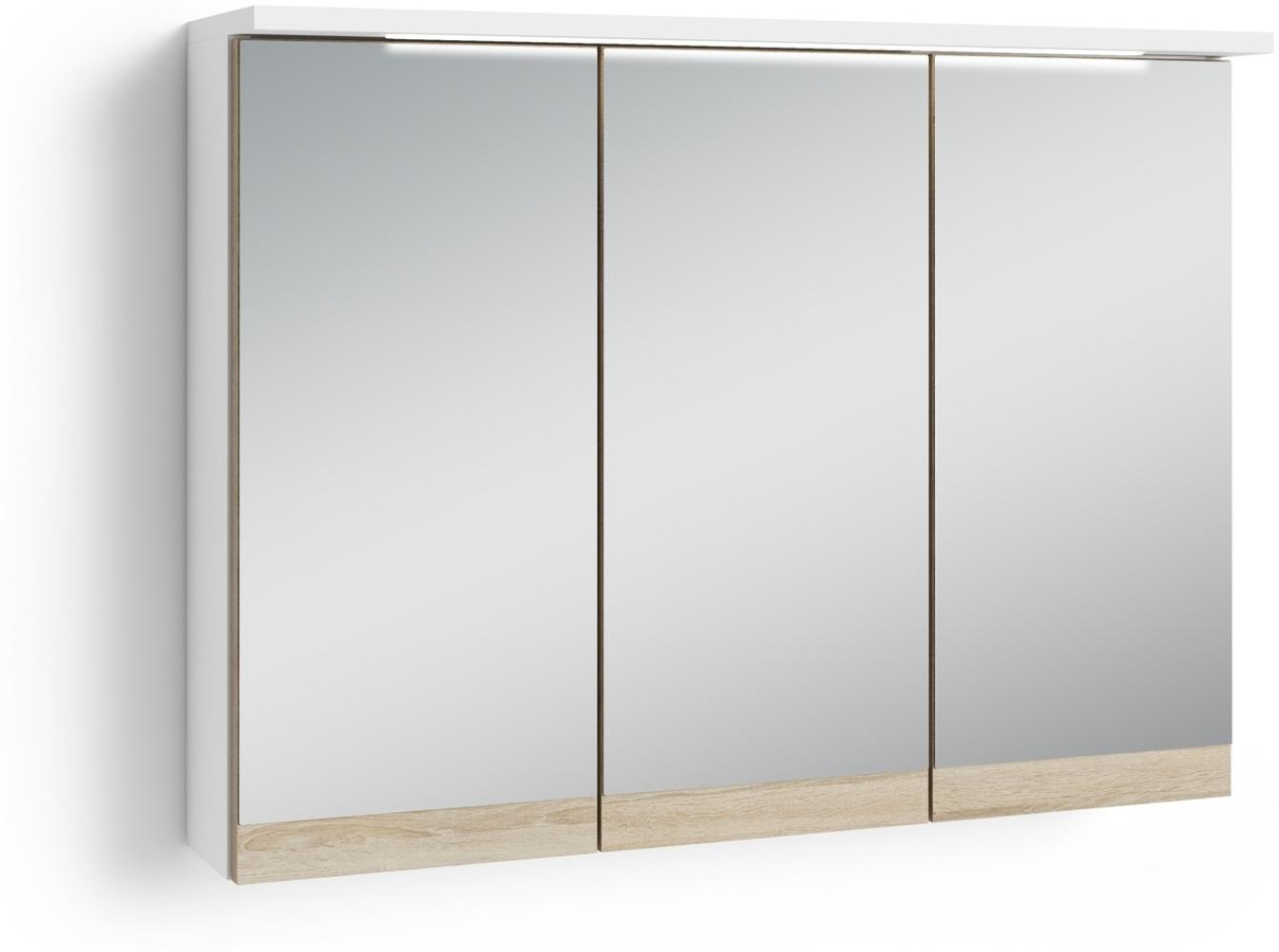 Spiegelschrank >MARINO< (BxHxT: 80x60x20 cm) in weiß - 80x60x20cm (BxHxT) Bild 1