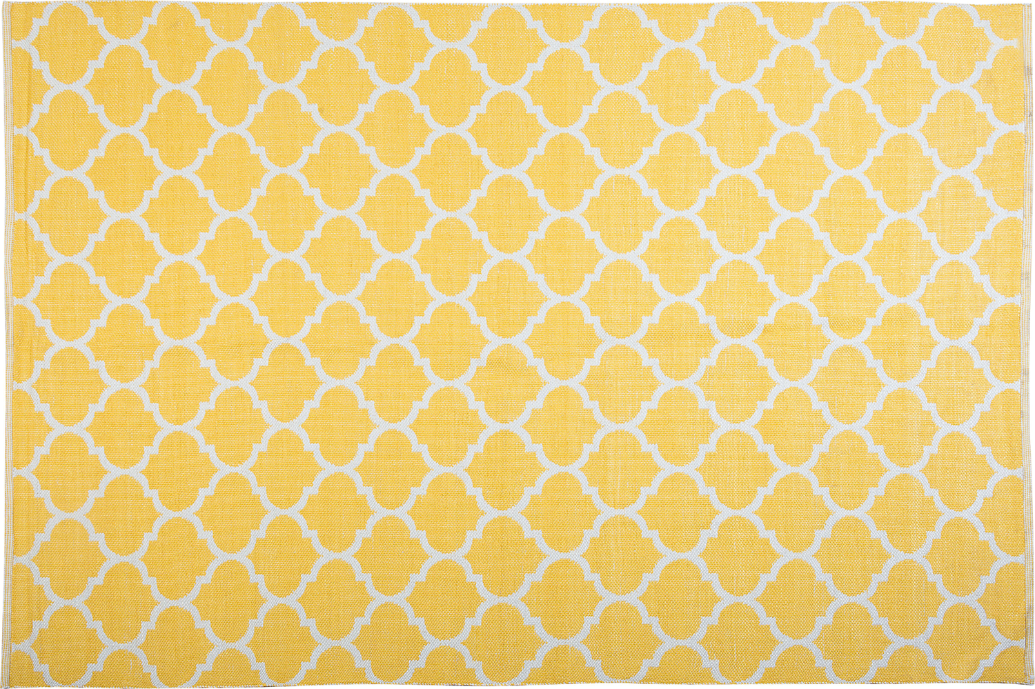 Teppich gelb 160 x 230 cm marokkanisches Muster zweiseitig Kurzflor AKSU Bild 1