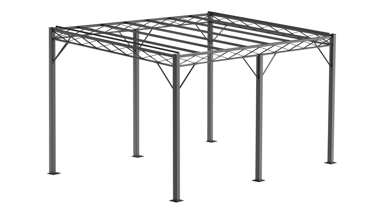 ELEO Pergola rechteckig Sicilia 4 x 3 m pulverbeschichtet anthrazit Bild 1