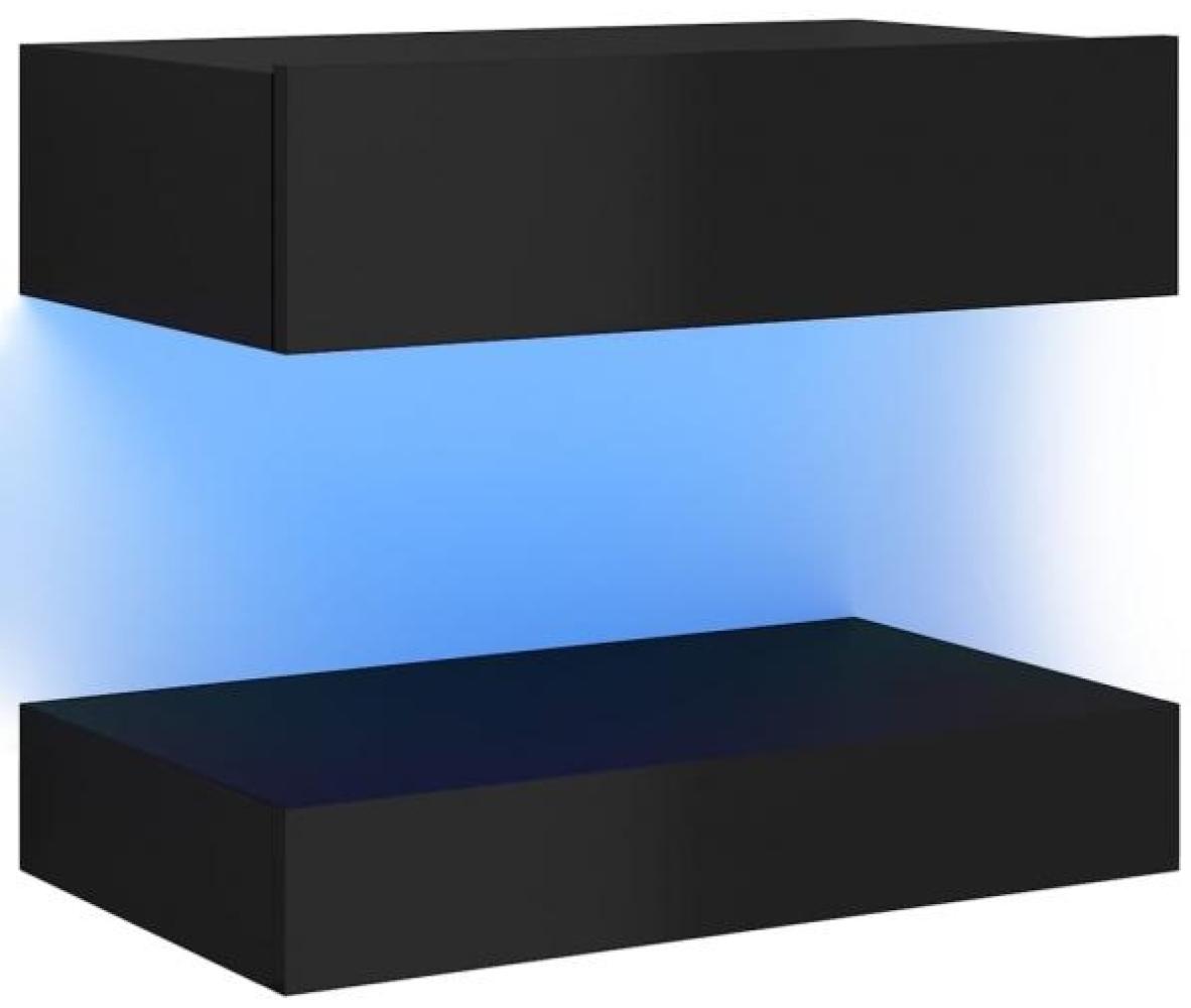 TV-Schrank mit LED-Leuchten Hochglanz-Schwarz 60x35 cm Bild 1