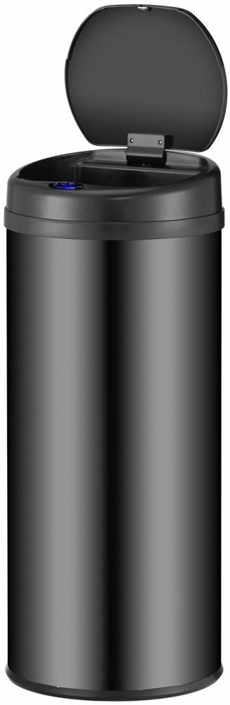 Juskys Automatik Mülleimer mit Sensor 50L - elektrischer Abfalleimer, Bewegungssensor, automatischer Deckel, wasserdicht, Klemmring, Küche - Schwarz Bild 1