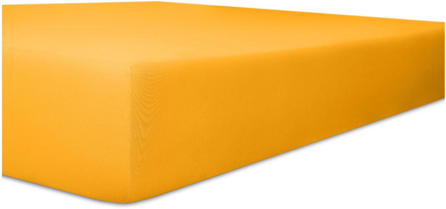 Kneer Vario-Stretch Spannbetttuch one für Topper 4-12 cm Höhe Qualität 22 Farbe honig 100x200 cm Bild 1