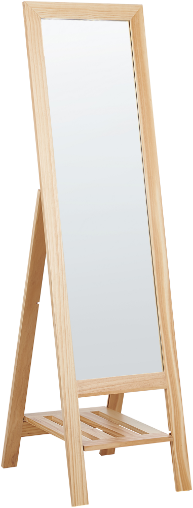 Stehspiegel mit Ablage Holz hellbraun rechteckig 40 x 145 cm LUISANT Bild 1
