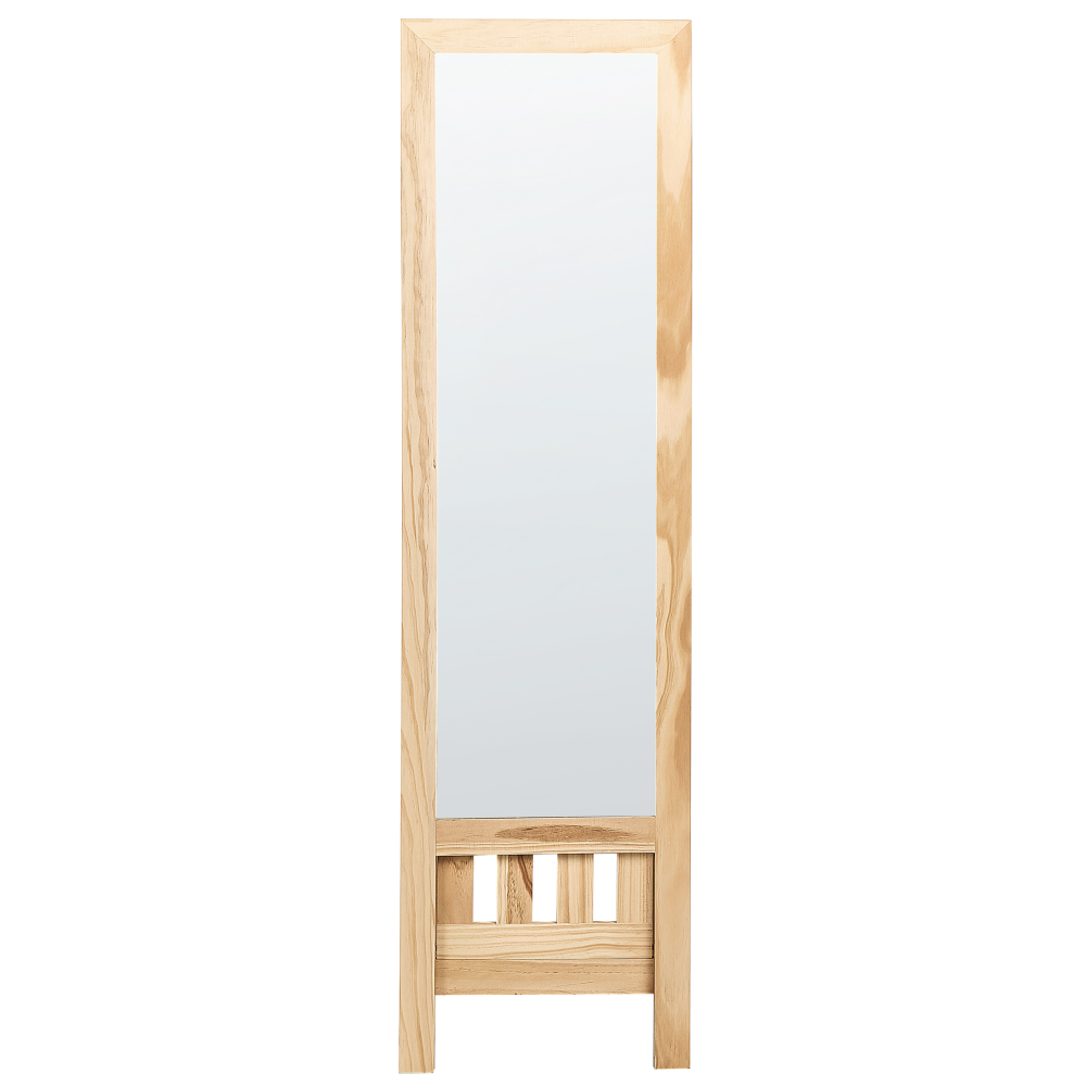 Stehspiegel mit Ablage Holz hellbraun rechteckig 40 x 145 cm LUISANT Bild 1