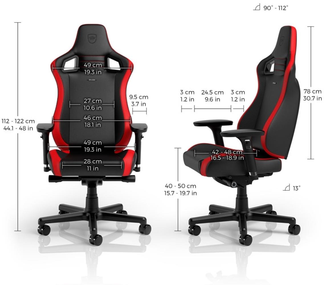 noblechairs EPIC Compact Gaming Stuhl - schwarz/carbon/rot Bild 1