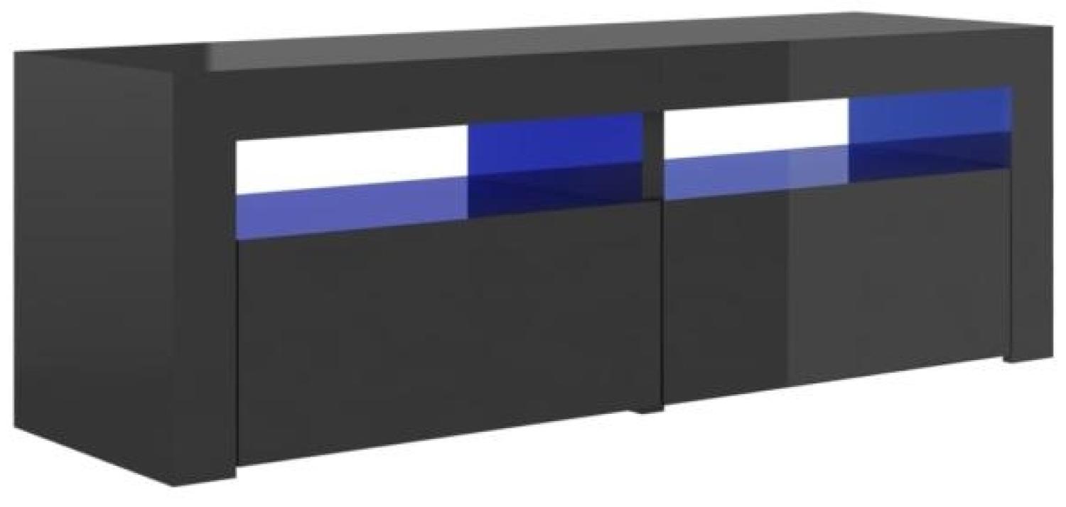 vidaXL TV-Schrank mit LED-Leuchten Hochglanz-Grau 120x35x40 cm, Mit Beleuchtung [804363] Bild 1
