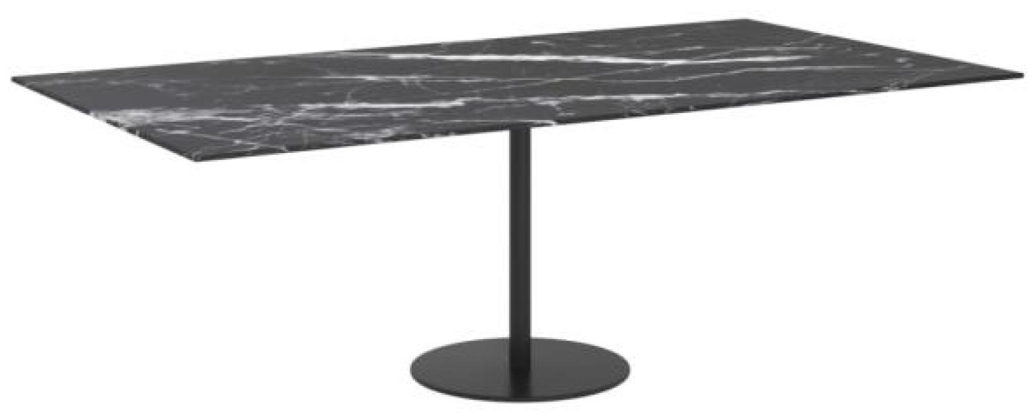 Tischplatte Schwarz 120x65 cm 8 mm Hartglas in Marmoroptik Bild 1