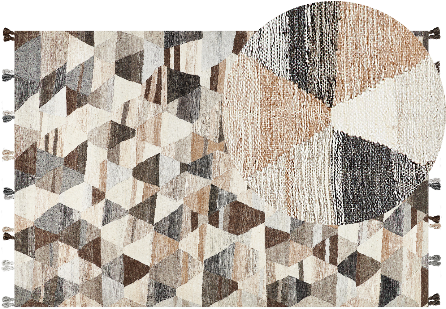 Kelim Teppich Wolle mehrfarbig 200 x 300 cm Patchwork Kurzflor ARGAVAND Bild 1