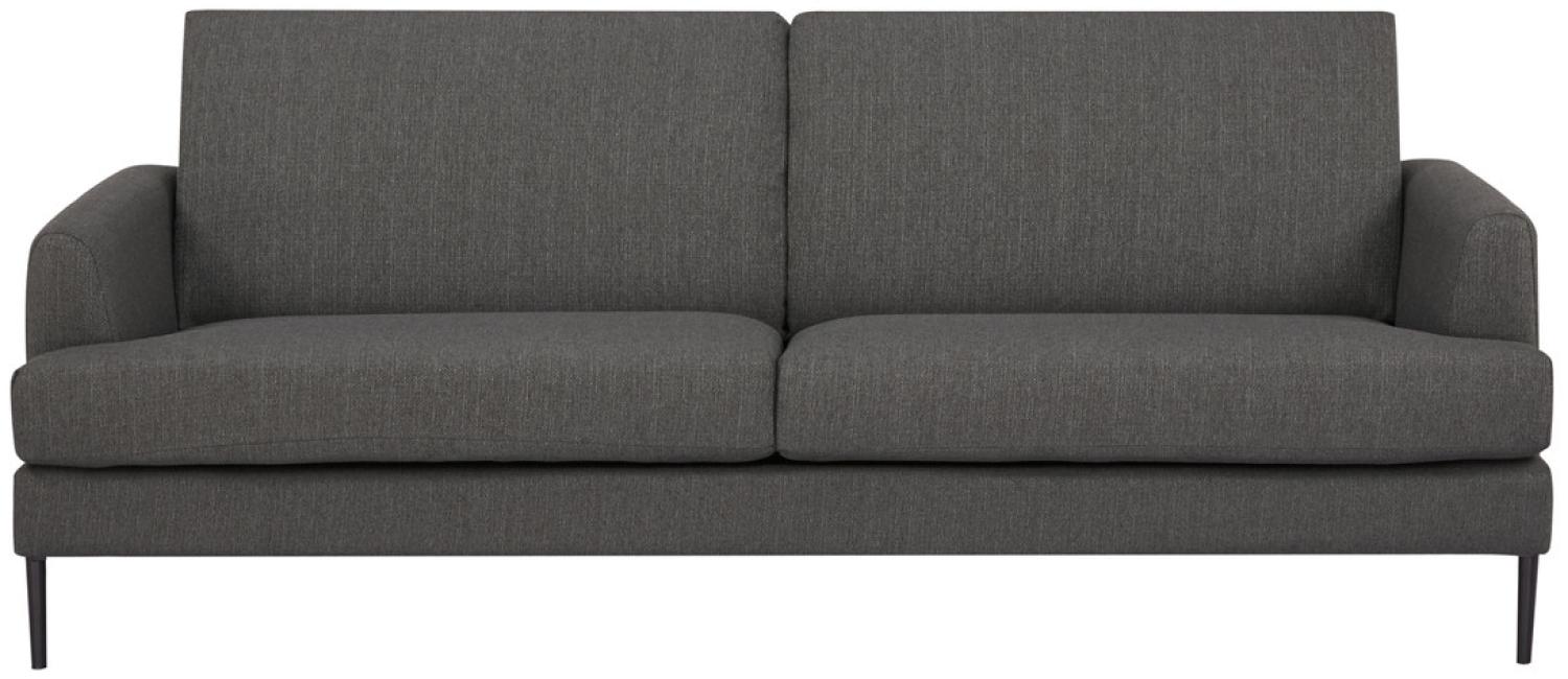 Sofa 3-Sitzer Metall Schwarz Strukturstoff Anthrazit Bild 1