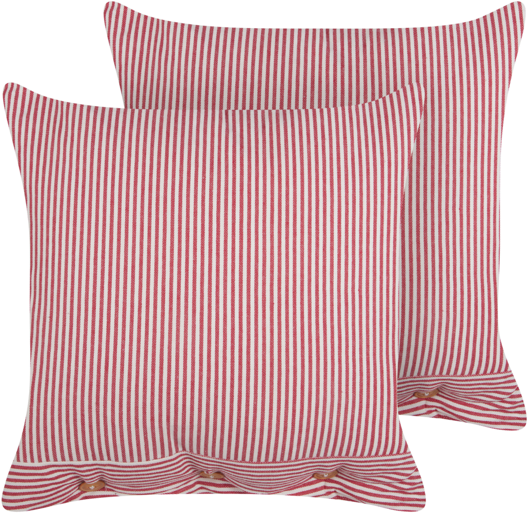 Kissen 2er Set Baumwolle Rot AALITA 45 x 45 cm Bild 1