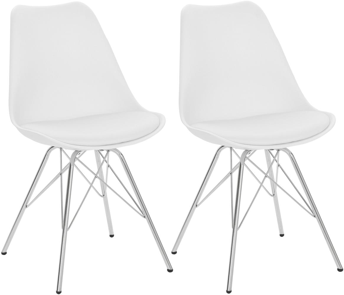 Homexperts 'URSEL' 2er Set Stuhl, Kunststoff - Polypropylen weiß, B 48 x H 86 x T 55,5 cm Bild 1