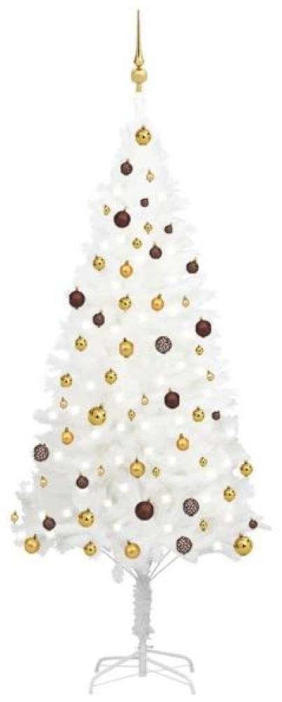 vidaXL Künstlicher Weihnachtsbaum mit LEDs & Kugeln Weiß 210 cm, Mit Beleuchtung [3077549] Bild 1