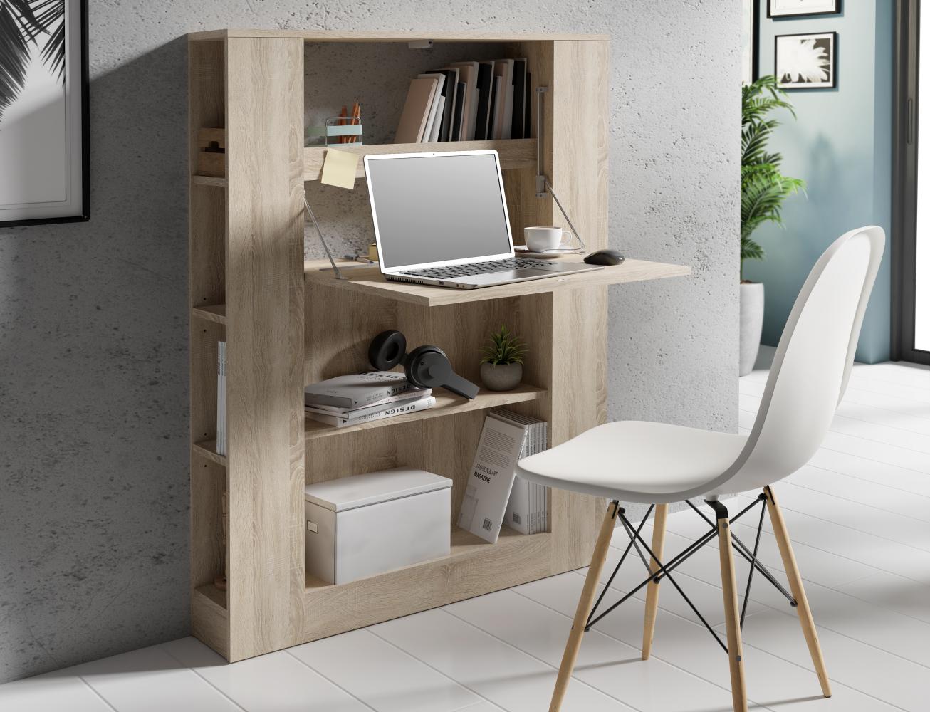 FORTE Multifunctional Multifunktionales Bücherregal, Holzwerkstoff, Beige, 88,2 x 120,8 x 18,6 cm Bild 1