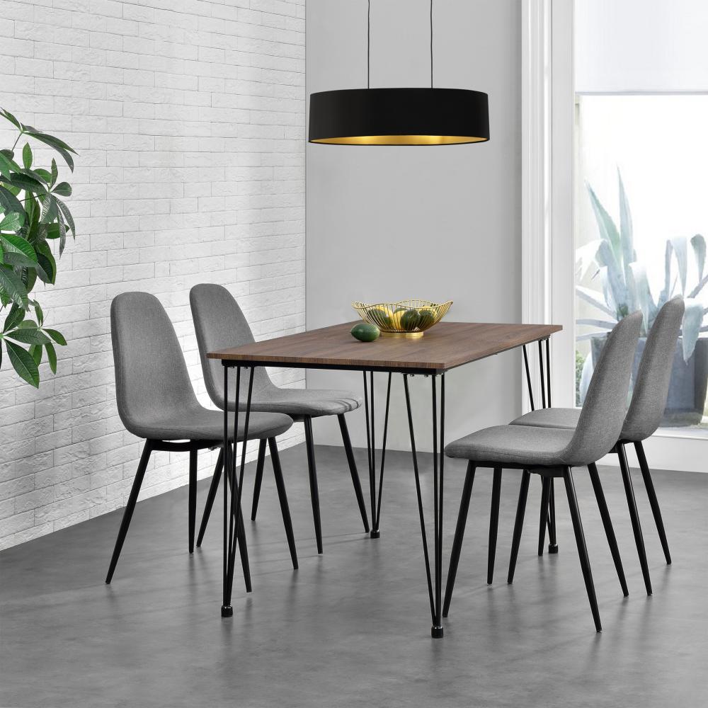 en. casa Design Esstisch 'Hairpin' 120x70cm - Küchentisch Esszimmertisch Tisch in Walnuss-Optik Hairpin-leg Bild 1