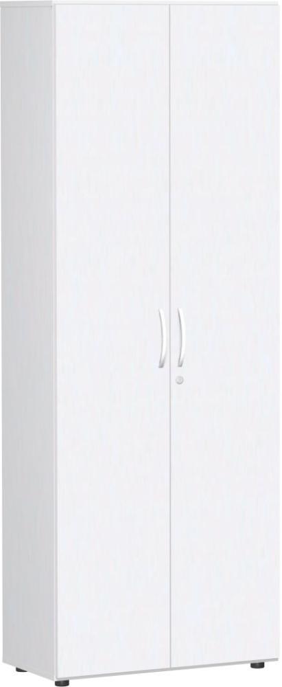 Garderobenschrank mit ausziehbarem Garderobenhalter, 80x42x216cm, Weiß Weiß Bild 1