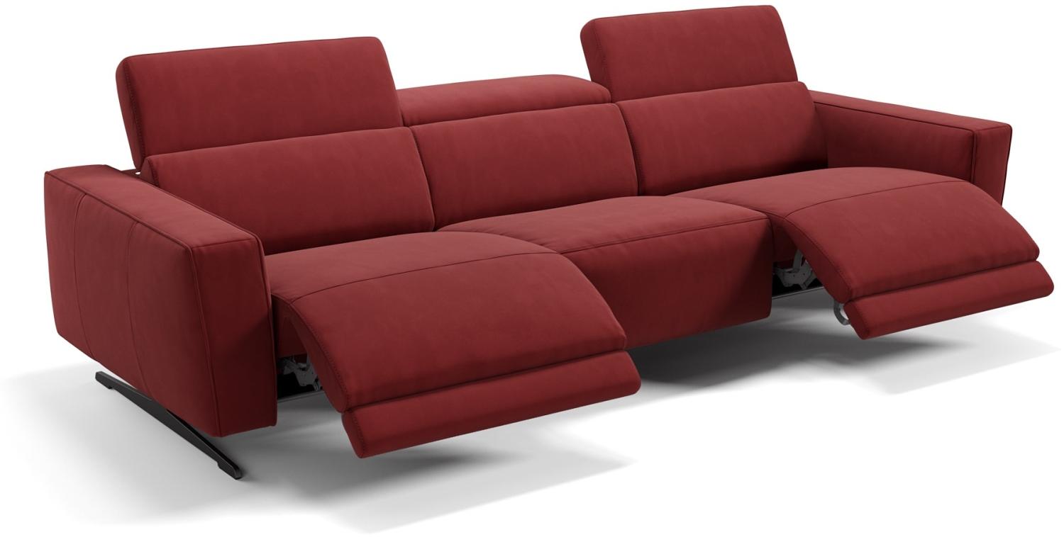 Sofanella Stoffsofa ALESSO 3-Sitzer Sitzverstellung Couch in Rot S: 225 Breite x 108 Tiefe Bild 1