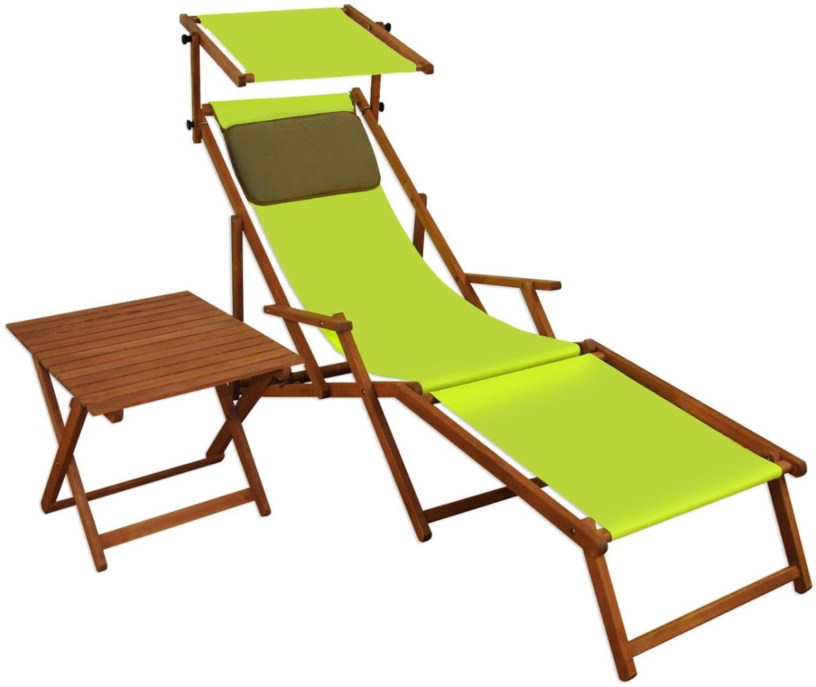 Gartenliege Sonnenliege pistazie Liegestuhl Fußteil Sonnendach Tisch Deckchair 10-306 F S T KD Bild 1