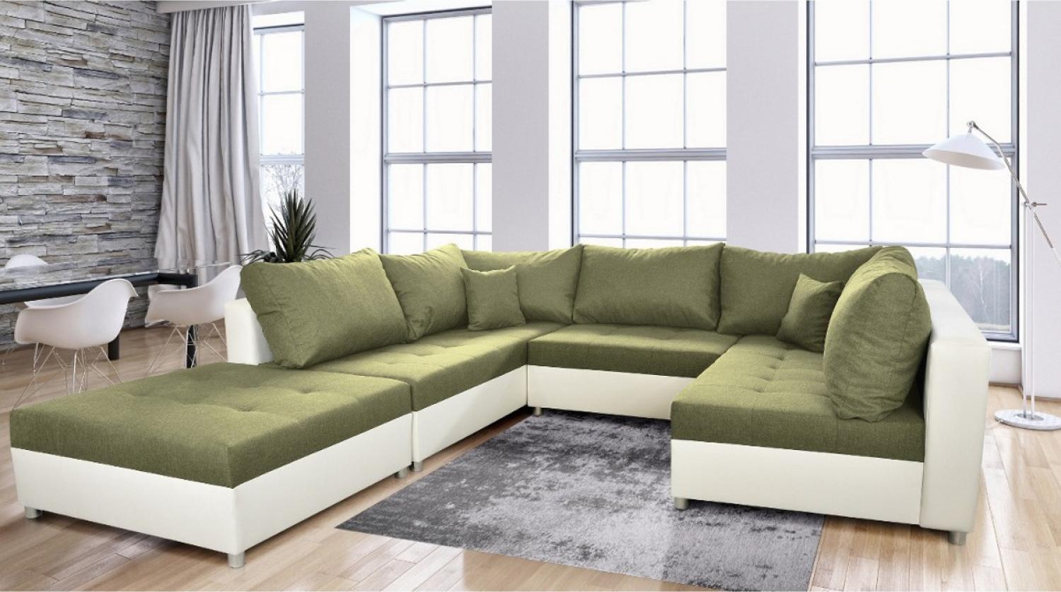 Sofa mit Schlaffunktion in U-Form AURORA BIS, 288x199x85, sawana 08/dolaro 511 Bild 1