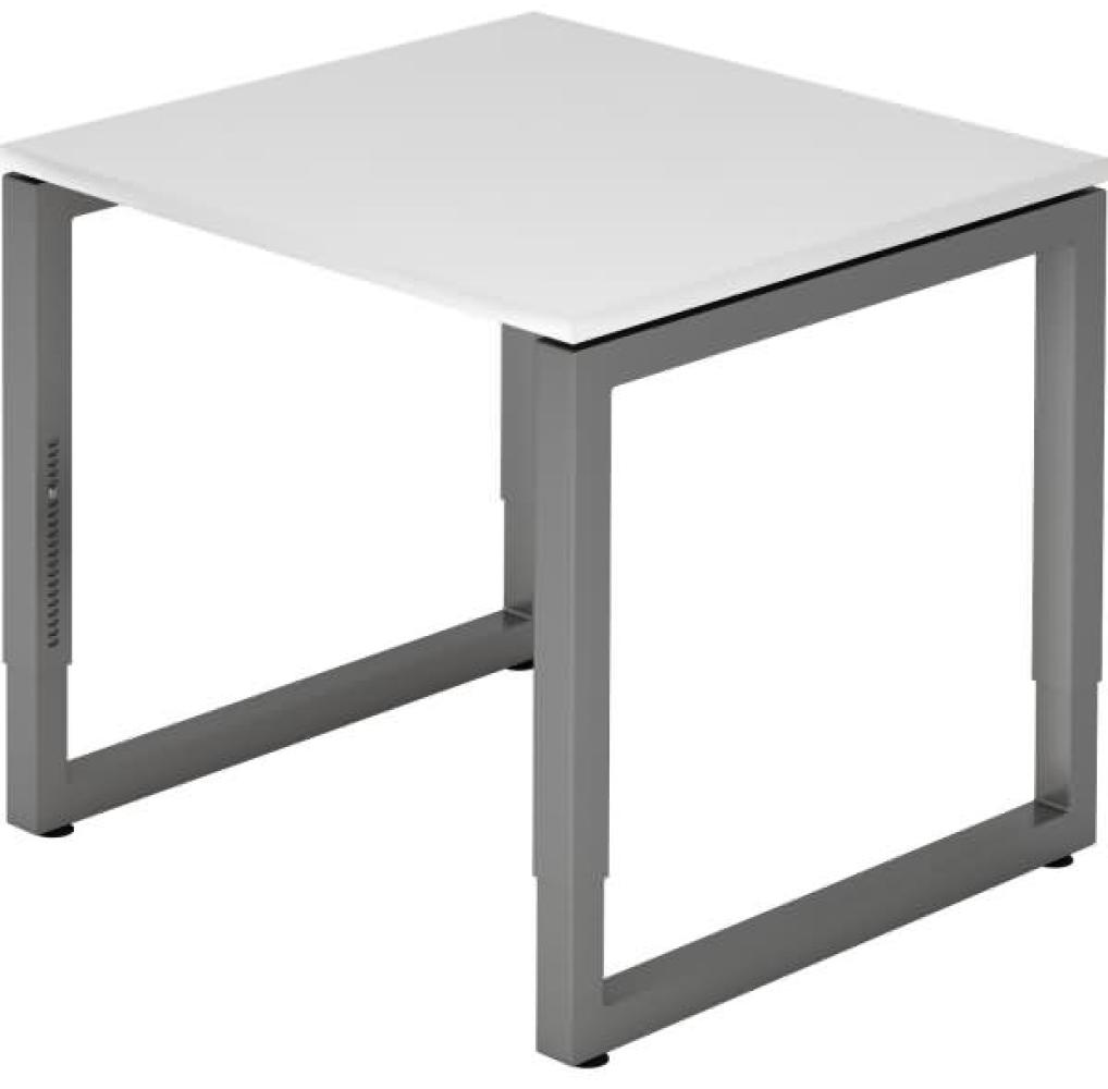 'RS08' Schreibtisch O-Fuß eckig 80x80cm Weiß / Graphit Bild 1