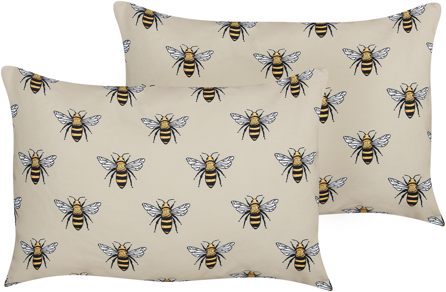 Gartenkissen Bienenmuster beige 40 x 60 cm 2er Set CANNETO Bild 1