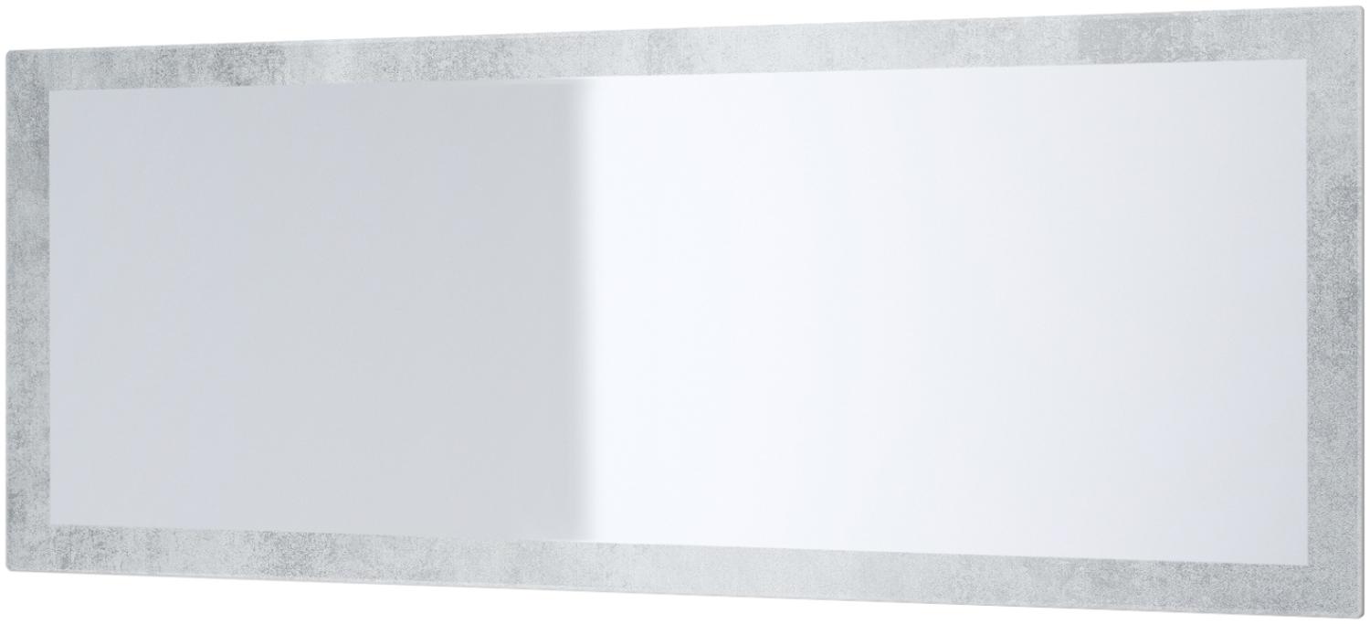 Vladon Spiegel Lima, Wandspiegel mit Rahmen im modernen Stil, Beton Oxid Optik (139 x 55 cm) Bild 1