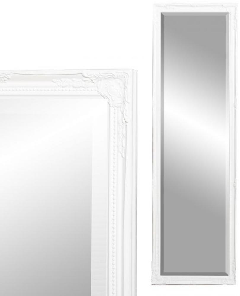 Wandspiegel barock 130x40cm cm Spiegel Antik-Weiß Gracy Holzrahmen Facette Bild 1