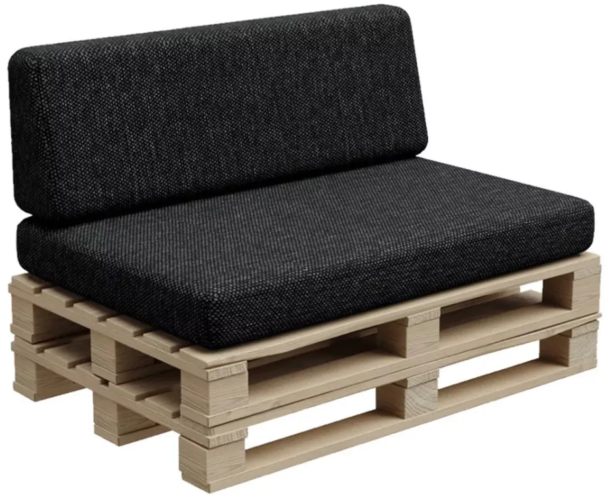 Gutekissen®, Palettenkissen, Palletenpolster, Gartenkissen, Palettenauflagen, Sofa, Kissen, Polster, Auflagen Indoor Outdoor PFBG (Set (120x80 + 120x35), Graphit) Bild 1