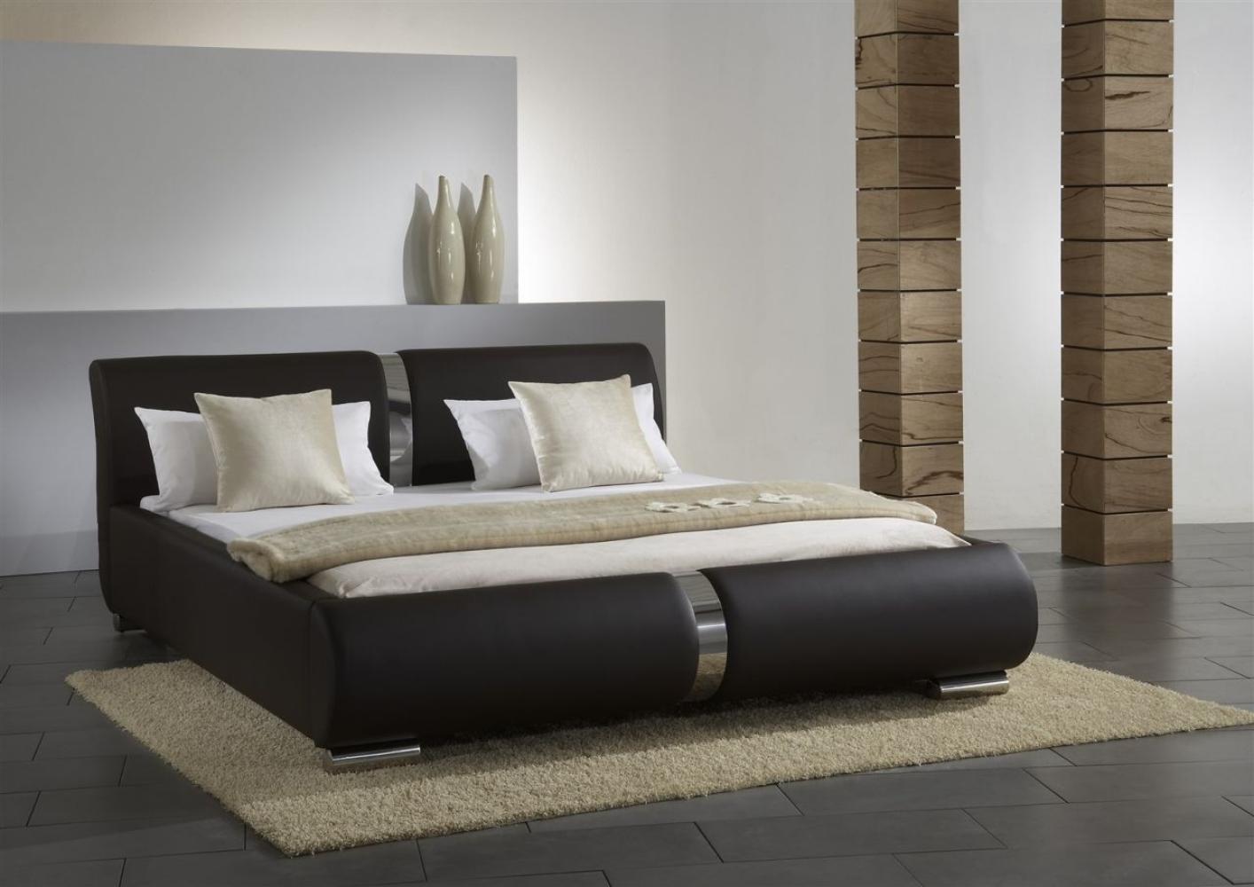 Polsterbett Bett Doppelbett DAKAR Komplettset 120x200 cm Braun Bild 1