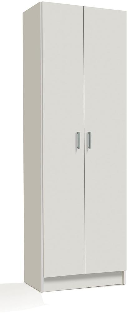 Dmora Mehrzweck-Kleiderschrank mit zwei Türen mit sechs Einlegeböden, Farbe Weiß, Maße 59 x 180 x 37 cm Bild 1