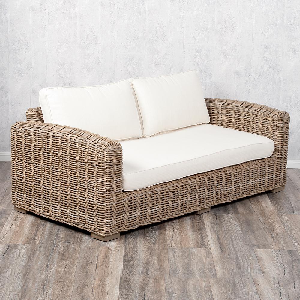 3-Sitzer Lounge Sofa LIVING Rattan in Grey ca. L200cm Couch Wohnlandschaft Bild 1