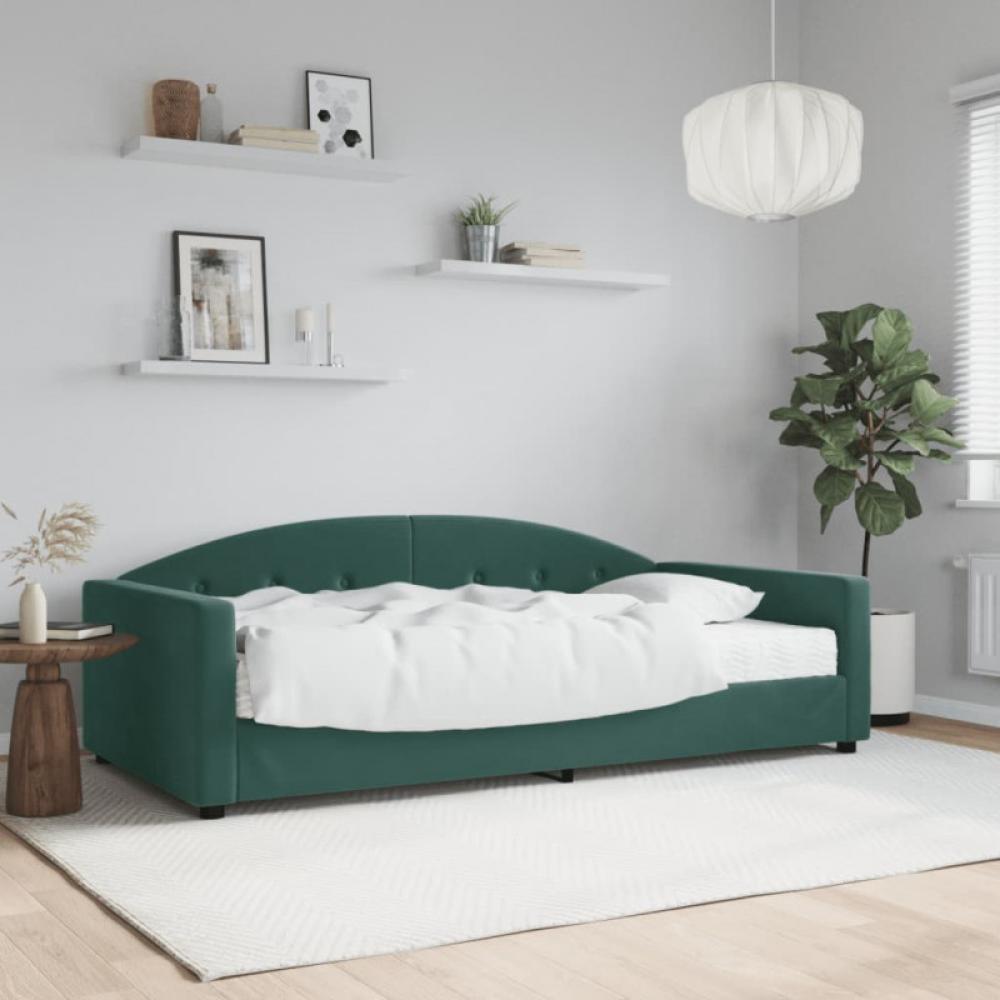 Tagesbett mit Matratze Dunkelgrün 100x200 cm Samt Bild 1