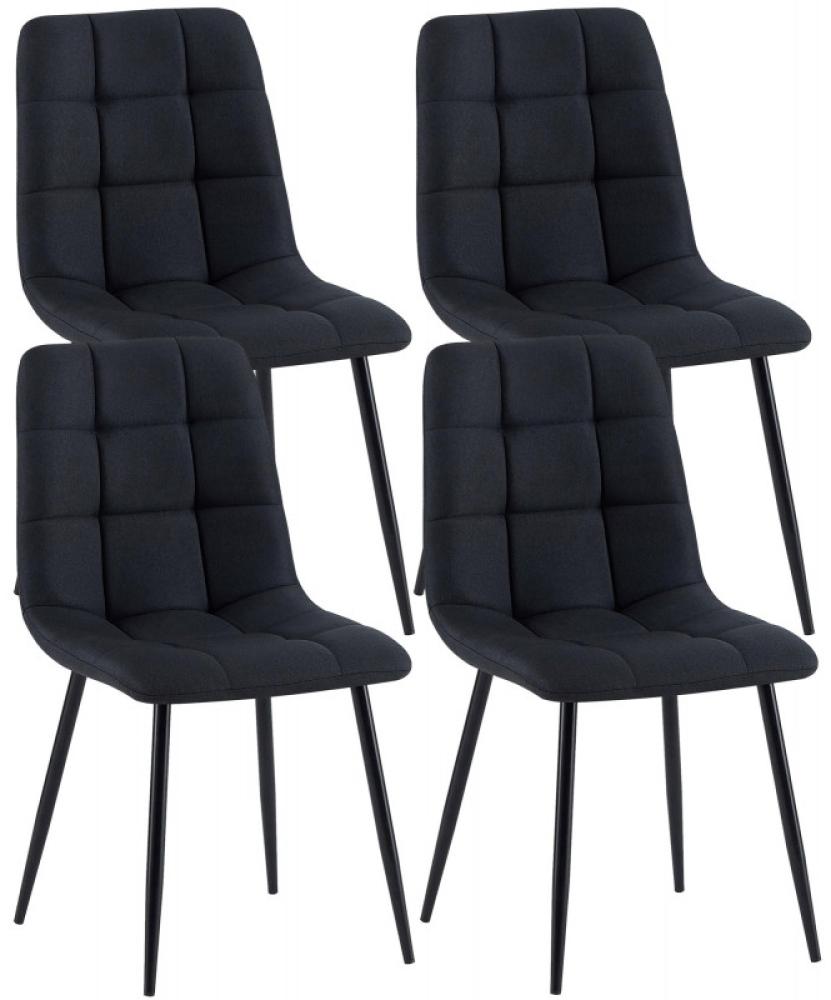 4er Set Esszimmerstühle Antibes Stoff (Farbe: schwarz) Bild 1
