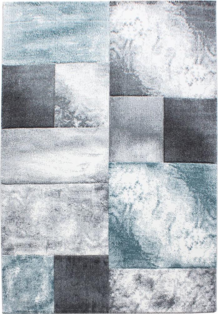 Kurzflor Teppich Hara Läufer - 80x300 cm - Blau Bild 1