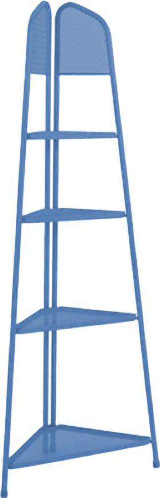 Metall Balkon Eckregal Regal Standregal Ablage Aufbewahrung Eckschrank blau Bild 1
