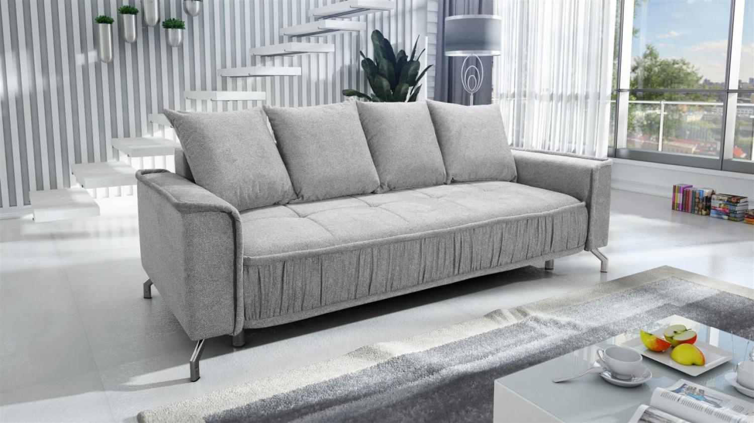 Schlafsofa Sofa 3-Sitzer FLORENCE Stoff Bubble Grau Bild 1