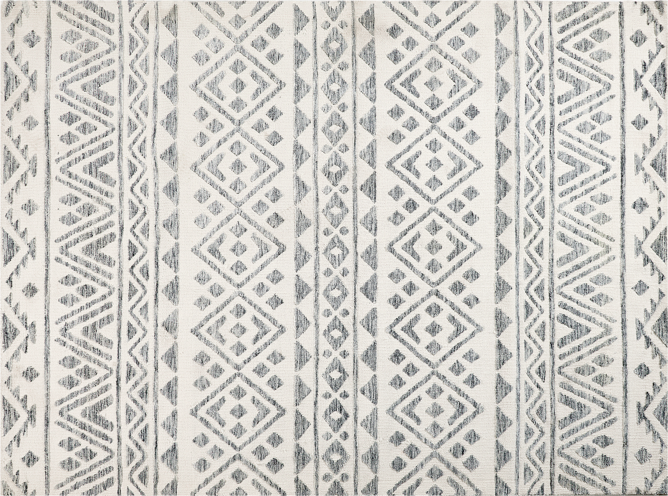 Teppich creme grau 300 x 400 cm geometrisches Muster Kurzflor ASPANI Bild 1