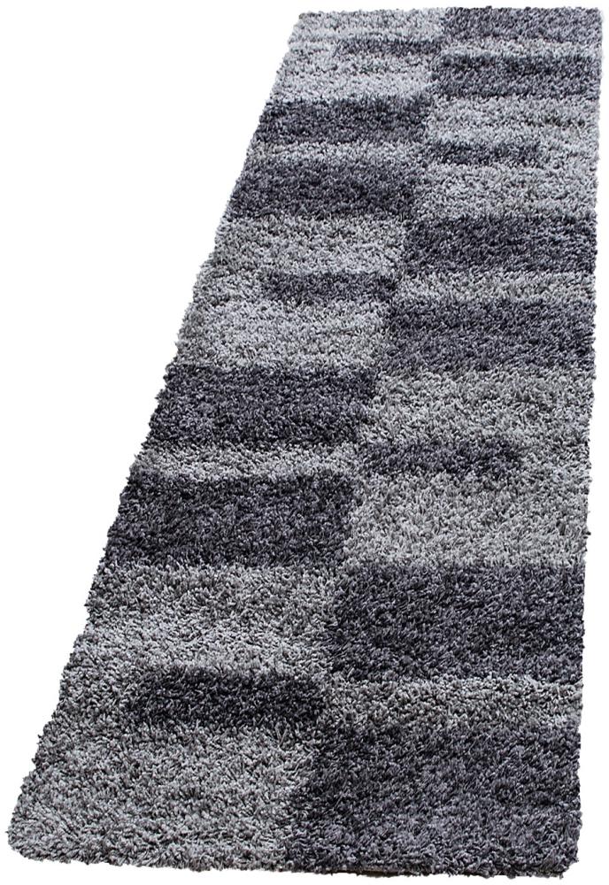 Hochflor Teppich Gianna Läufer - 80x250 cm - Grau Bild 1