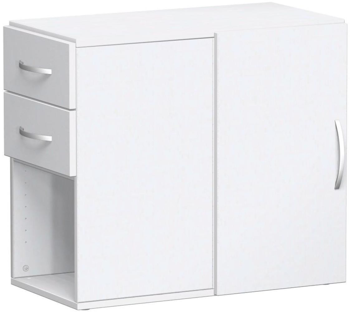 Anstell-Schrank mit Schubkästen, Weiß, 42 x 82 x 72 cm Bild 1