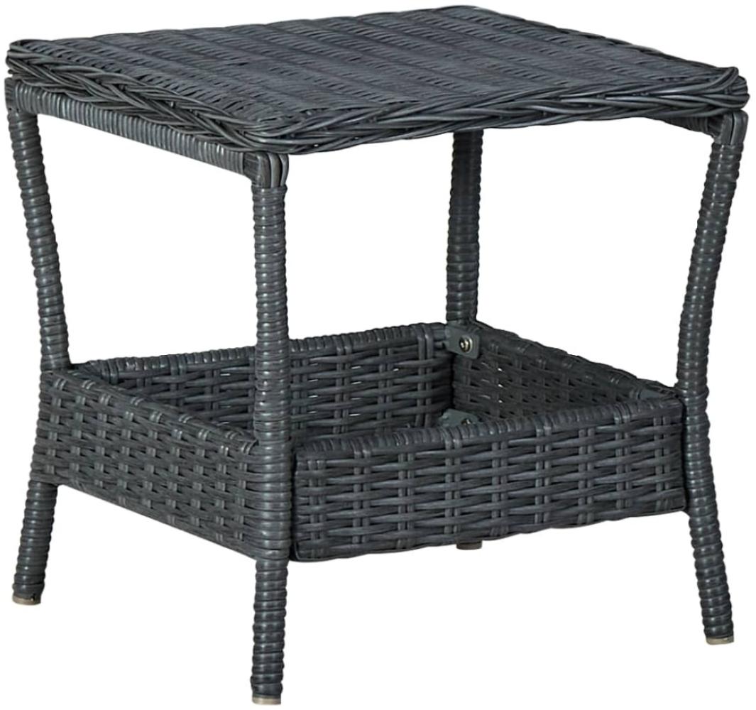 vidaXL Gartentisch Dunkelgrau 45x45x46,5 cm Poly Rattan 313306 Bild 1