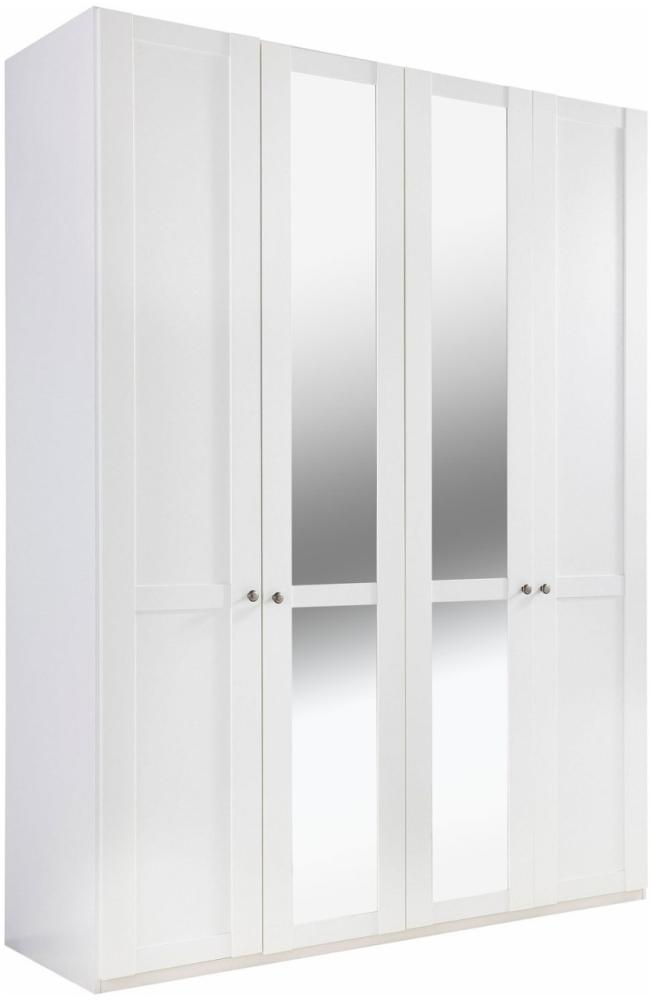 Kleiderschrank Newport Drehtürenschrank 4-türig 180x58x208cm weiß Spiegel Bild 1