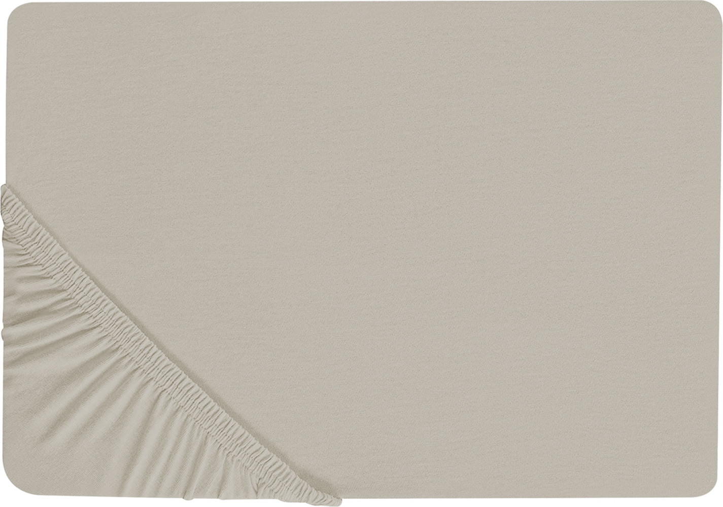 Spannbettlaken Baumwolle taupe 180 x 200 cm JANBU Bild 1