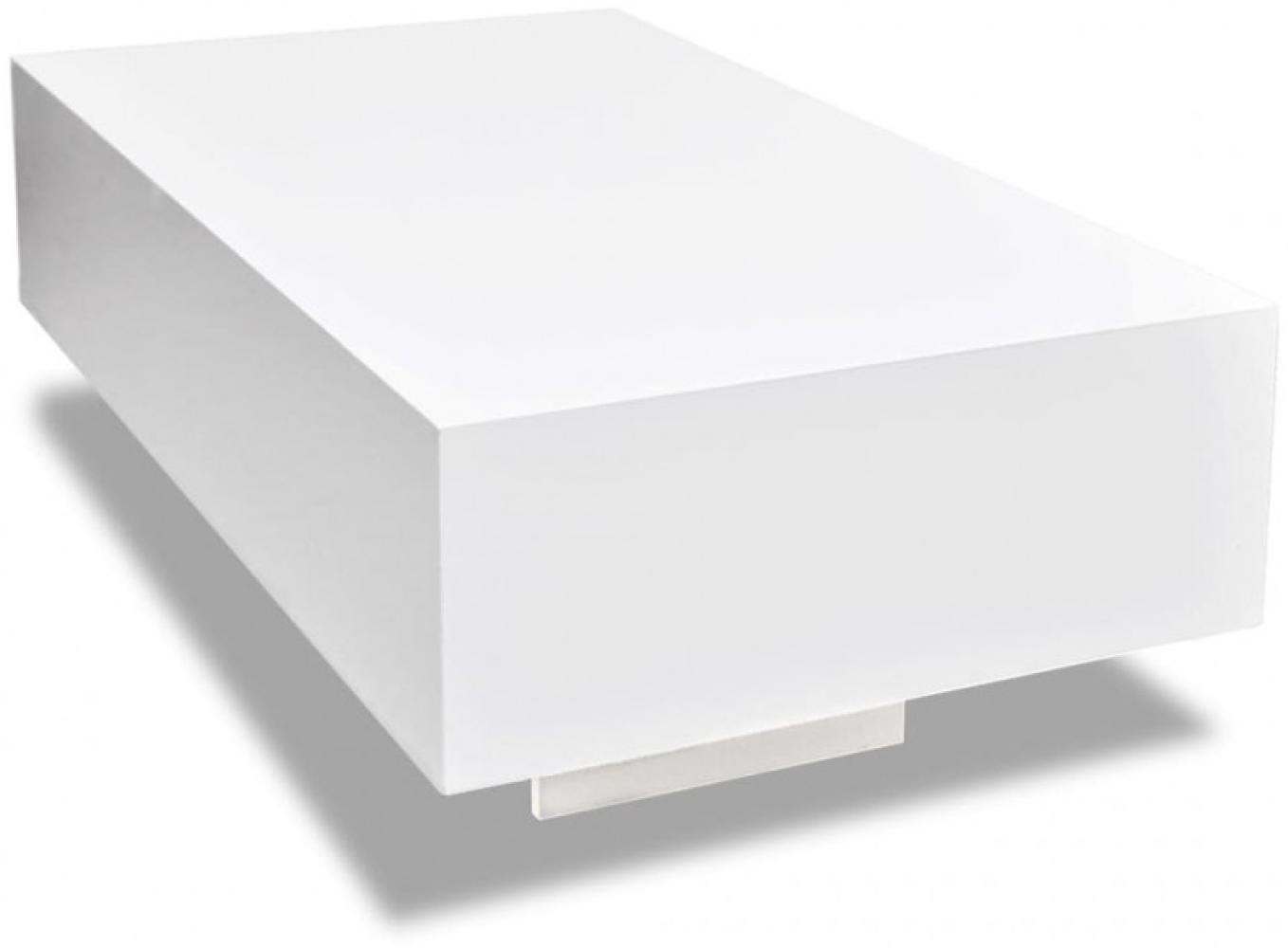 vidaXL Couchtisch 85 cm Hochglanz Weiß Bild 1
