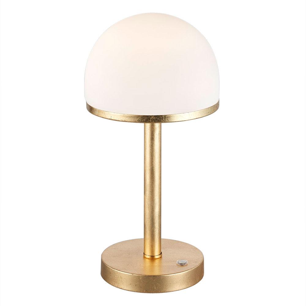 LED Tischlampe, gold, Glas weiß, Touchdimmer, H 39 cm Bild 1