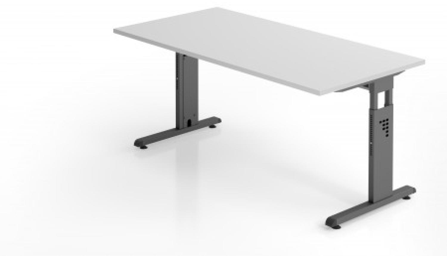 Schreibtisch C-Fuß 160x80cm Grau-Graphit Bild 1