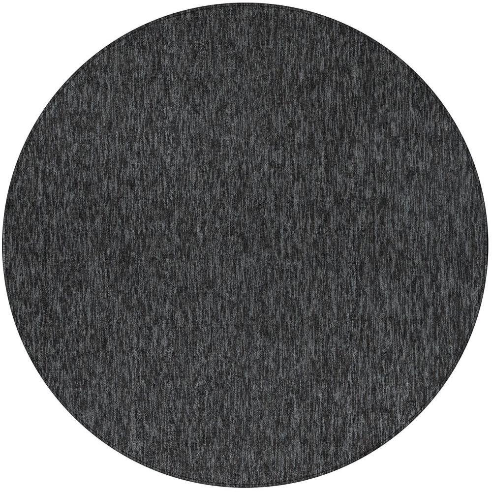 Kurzflor Teppich Neva rund - 120 cm Durchmesser - Anthrazit Bild 1