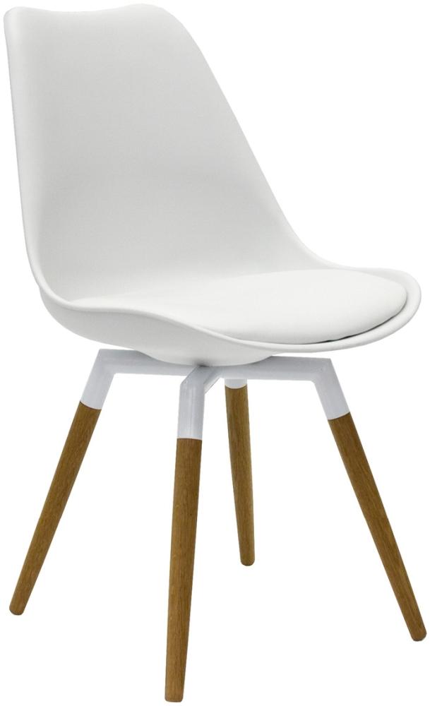'Olbia Retro Style' Stuhl Weiß/ Eiche Bild 1